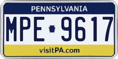 PA license plate MPE9617