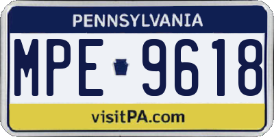 PA license plate MPE9618