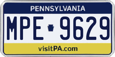 PA license plate MPE9629