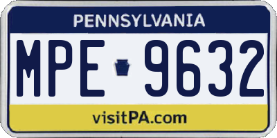 PA license plate MPE9632