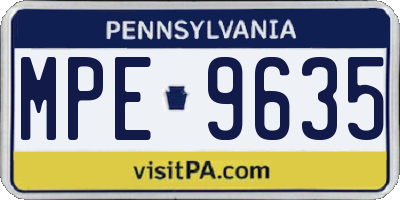 PA license plate MPE9635