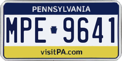 PA license plate MPE9641