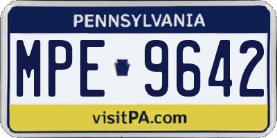 PA license plate MPE9642