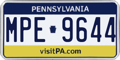 PA license plate MPE9644