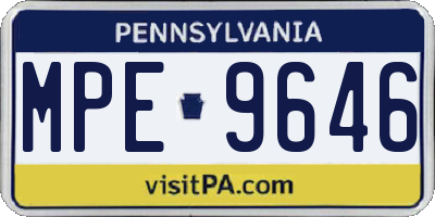 PA license plate MPE9646