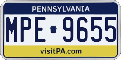 PA license plate MPE9655