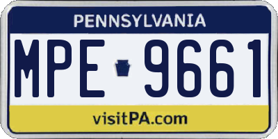 PA license plate MPE9661