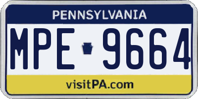 PA license plate MPE9664