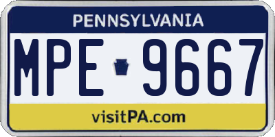 PA license plate MPE9667