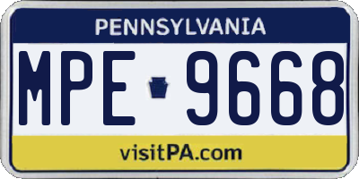 PA license plate MPE9668