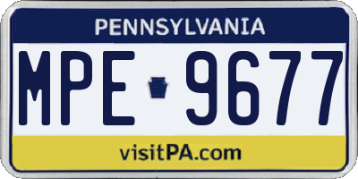 PA license plate MPE9677
