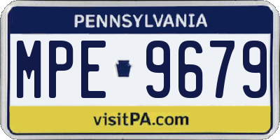 PA license plate MPE9679