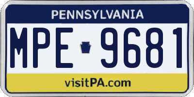 PA license plate MPE9681
