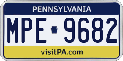 PA license plate MPE9682
