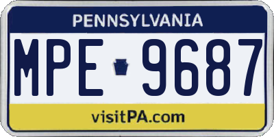 PA license plate MPE9687