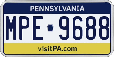 PA license plate MPE9688