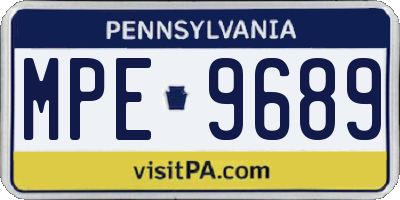 PA license plate MPE9689