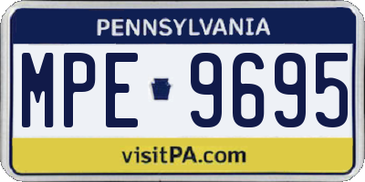 PA license plate MPE9695