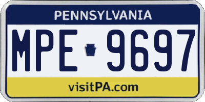 PA license plate MPE9697