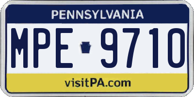 PA license plate MPE9710