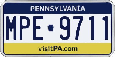 PA license plate MPE9711