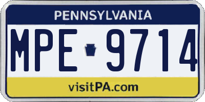 PA license plate MPE9714