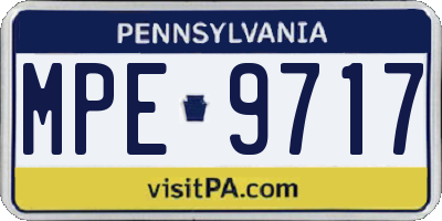 PA license plate MPE9717