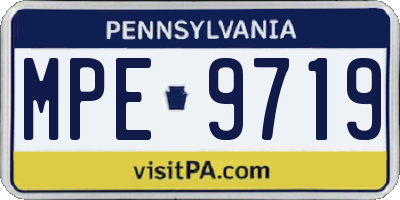 PA license plate MPE9719