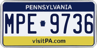 PA license plate MPE9736