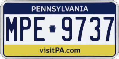 PA license plate MPE9737