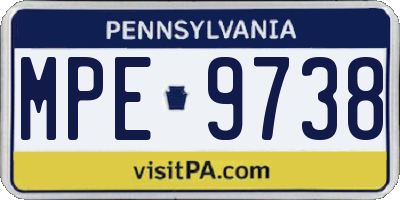 PA license plate MPE9738