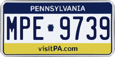 PA license plate MPE9739