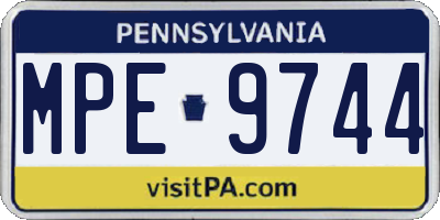 PA license plate MPE9744