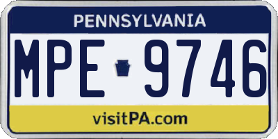 PA license plate MPE9746