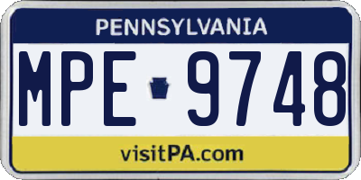 PA license plate MPE9748