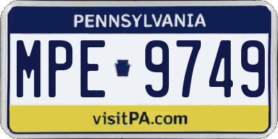 PA license plate MPE9749