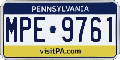 PA license plate MPE9761