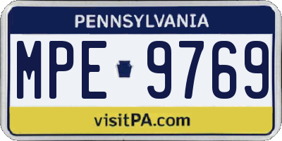 PA license plate MPE9769