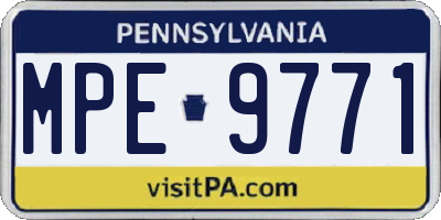 PA license plate MPE9771