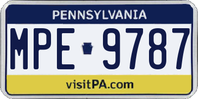 PA license plate MPE9787