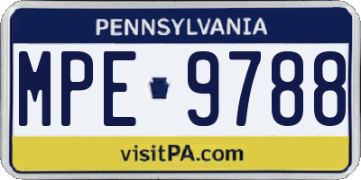 PA license plate MPE9788