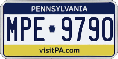 PA license plate MPE9790