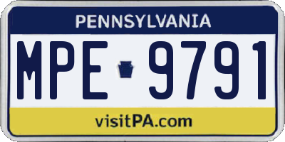PA license plate MPE9791