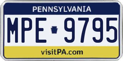 PA license plate MPE9795