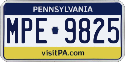PA license plate MPE9825