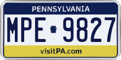 PA license plate MPE9827