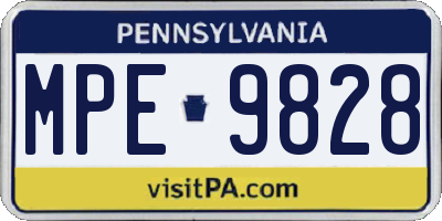 PA license plate MPE9828