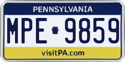 PA license plate MPE9859