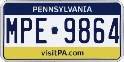PA license plate MPE9864