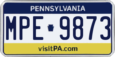 PA license plate MPE9873